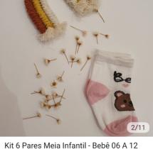 Kit 6 pares de meia baby
