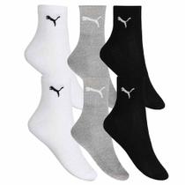 Kit 6 Pares de Meia Puma Esportiva Cano Médio Masculino - Mescla Kit 6 Pares de Meia Puma Esportiva Cano Médio Masculino - Mescla