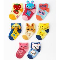 Kit 6 Pares de Meias Bebê 3D Desenhos e Bichinhos Fofos para Meninos e Meninas de 0 a 24 Meses