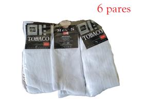 Kit 6 Pares de Meias Brancas cano alto social Unisex
