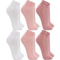 Kit 6 Pares De Meias Cano Curto Lupo Sport Esportiva Cores Feminina Algodão Tamanho 33 Ao 40