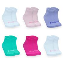 Kit 6 pares de meias de bebê de 0 a 12 meses para meninos e meninas algodão confortável e resistente