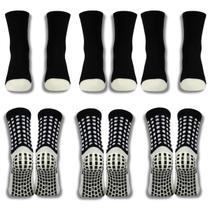 Kit 6 Pares De Meias Esportiva Antiderrapante Futebol Pro Socks Para Campo Para Chuteira