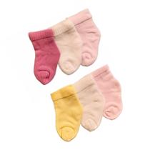 Kit 6 Pares de Meias Lisas Calcanhar para Bebê 0 a 10 Meses Cores Sortidas - Kit 6 Pares de Meias Lisas Calcanhar para Bebê 0 a 10 Meses Cores Sortidas -