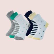 Kit 6 Pares De Meias Mash Cano Médio Infantil Para Crianças Modelo Estampadas Kit 6 Pares De Meias Mash Cano Médio Infantil Para Crianças Modelo Estampadas