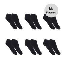 Kit 6 pares de meias soquetes masculinas esportivas
