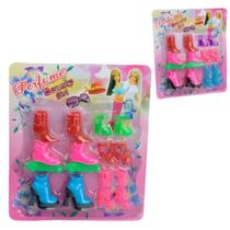 Kit 6 pares de sapatinhos para bonecas beauty girl