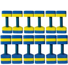 Kit 6 Pares Halteres Hidroginástica em EVA P 1-2kg e M 2-3kg Azul/Amarelo Dafoca Sports