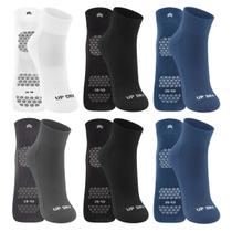 Kit 6 Pares Meia Antiderrapante Up Dry Hidroginástica Pilates Yoga Respirável Sola Emborrachada