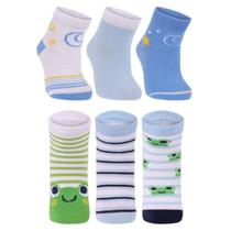 Kit 6 Pares Meia Bebe Lupo Masculina E Feminina Infantil