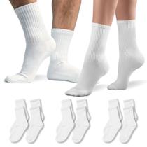 Kit 6 Pares Meia Cano Longo Branca Unissex Fitness