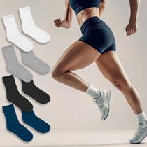 Kit 6 Pares Meia Cano Médio Fitness Academia Cores Sortidas