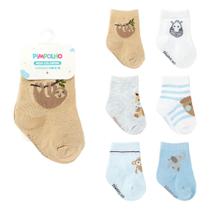 Kit 6 Pares Meia Colorida Pimpolho Tamanho 00-15 (0-6m) Menino Kit 6 Pares Meia Colorida Pimpolho Tamanho 00-15 (0-6m) Menino