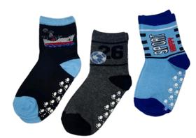 Kit 6 Pares Meia Infantil 6 A 8 Anos Menino Antiderrapante