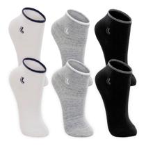 Kit 6 Pares Meia Lupo Infantil Cano Curto Branco Cinza Preto