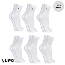 Kit 6 Pares Meia Meias Lupo Algodão Cano Médio Longo Alto Masculina Masculino Media Original 3245