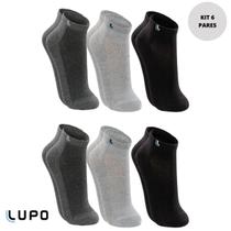 Kit 6 Pares Meia Meias Lupo Cano Curto Médio Algodão Masculina Original 3225