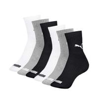 Kit 6 Pares Meia Puma Cano Médio Algodão Atoalhada Adulto