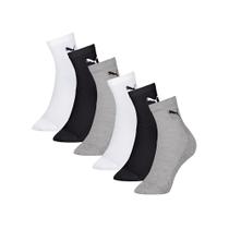 Kit 6 Pares Meia Puma Cano Médio Algodão Malha Repiravel Adulto