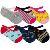 Kit 6 Pares Meia Sapatilha Bebê Antiderrapante