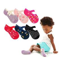 Kit 6 Pares Meia Sapatilha Bebê Recém Nascido Com Lacinho