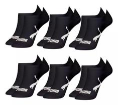 Kit 6 pares meia sapatilha feminina algodão puma - preto