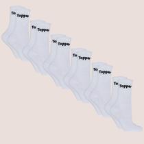 Kit 6 Pares Meia Topper Cano Médio Algodão Respirável