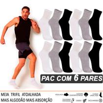 Kit 6 Pares Meia Trifil Grossa Algodão Masculina E Feminina