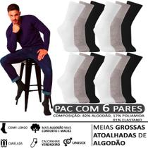 Kit 6 Pares Meia Trifil Grossa Algodão Masculina Feminina