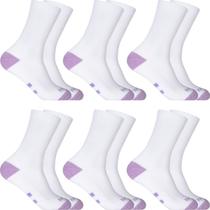 Kit 6 Pares Meias Cano Alto Longo 25cm Algodão Meia P/ Academia Esportiva Masculina Feminina Sport