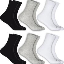 Kit 6 Pares Meias Cano Médio Alto Sport Em Algodão Confortável Meia Sport Feminina Masculina Atacado