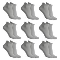 Kit 6 Pares Meias de Algodão Classic Cano Curto Casual Lisa Unissex Sortida