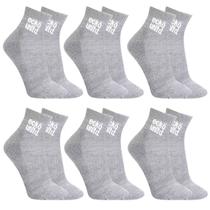 Kit 6 Pares Meias Ecko Unltd Cano Médio Feminino Cinza