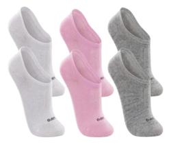Kit 6 Pares Meias Lupo Sapatilha Soquete Invisível Feminina Cor:Rosa/Branco/CinzaTamanho:37-40