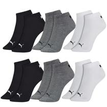 Kit 6 Pares Meias Puma Cano Baixo Adulto Algodão Original