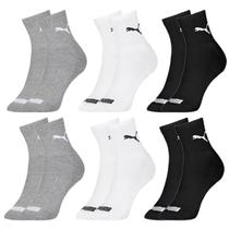 Kit 6 Pares Meias Puma Cano Médio Adulto Algodão Original