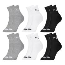 Kit 6 Pares Meias Puma Cano Médio Adulto Algodão Original