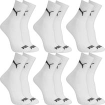 Kit 6 Pares Meias Puma Cano Médio Alto Algodão Meia Adulto Masculino Feminino Academia Original