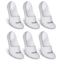 Kit 6 Pares Meias Sapatilha Invisível Cano Baixo Curto Em Algodão Meia Com Silicone Não Escorrega