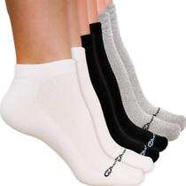 Kit 6 Pares Meias Zhamaro Cano Curto Soquete Baixo Algodão Atoalhada Masculina Feminina Confortável