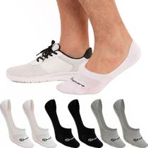 Kit 6 Pares Meias Zhamaro Sapatilha 100 Invisível Com Silicone Algodão Masculina Feminina Academia