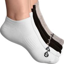 Kit 6 Pares Meias Zhamaro Sapatilha Soquete Cano Curto Baixo Algodão Masculina Feminina Academia