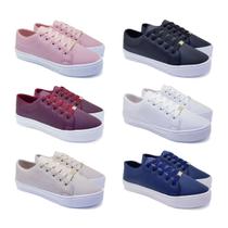 Kit 6 Pares Tênis Feminino Casual Básico Sapatenis Leve K129 Kit 6 Pares Tênis Feminino Casual Básico Sapatenis Leve K129