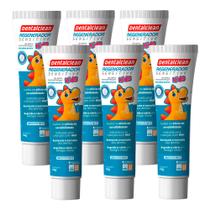 Kit 6 Pasta de Dente Infantil Gel 50g Regenerador Kids HMI Sensíveis Creme Dental Dentalclean