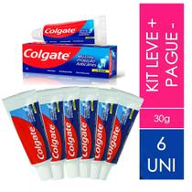 Kit 6 Pastas de Dente COLGATE Mini 30g - pequena, cabe na bolsa, para viagem