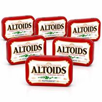 Kit 6 Pastilhas Altoids Peppermint 50g Curiously Strong Mints Hortelã Pimenta Menta Extra Forte Lata Kit 6 Pastilhas Altoids Peppermint 50g Curiously Strong Mints Hortelã Pimenta Menta Extra Forte Lata
