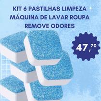 Kit 6 Pastilhas Limpeza Máquina De Lavar Roupa Remove Odores