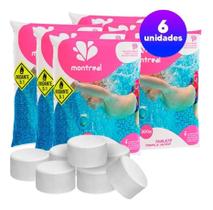 Kit 6 Pastilhas Montreal Tripla Ação 200g Para Piscinas