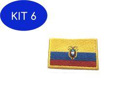 Kit 6 Patche aplique bordado da bandeira do Equador
