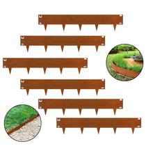 Kit 6 Pç Demarcador Curvável de Ferro Enferrujado 20cm x 1mt